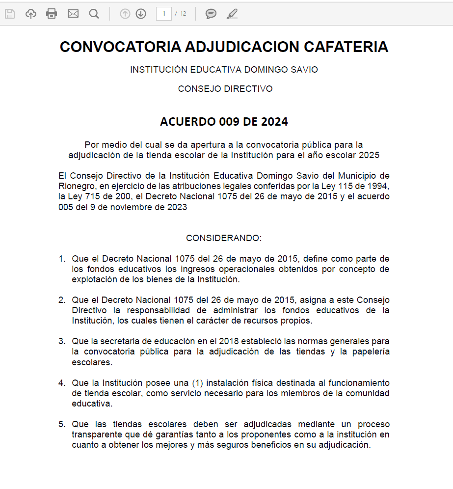 Descargar formato en el link del menu Web